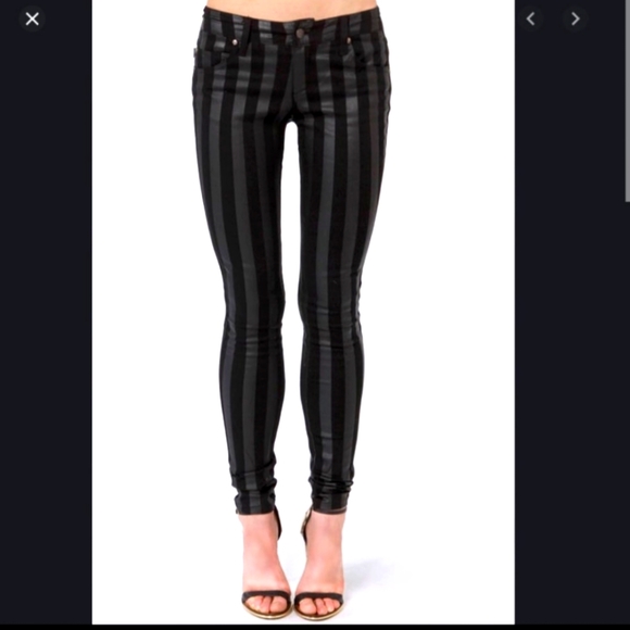 Tripp nyc Pants - Tripp NYC Black Striped Skinny Jeans